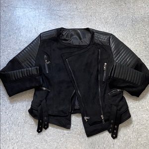 SHIEN Black faux leather/suede jacket